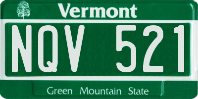 VT license plate NQV521