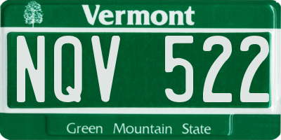 VT license plate NQV522