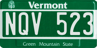 VT license plate NQV523