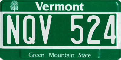 VT license plate NQV524