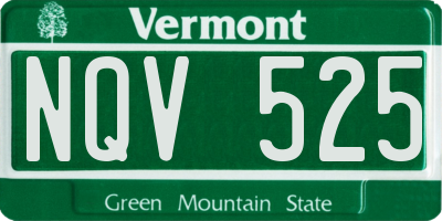 VT license plate NQV525