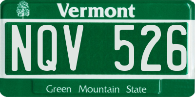 VT license plate NQV526