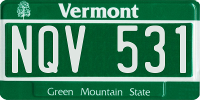 VT license plate NQV531