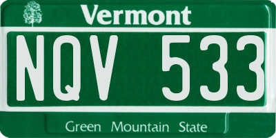 VT license plate NQV533