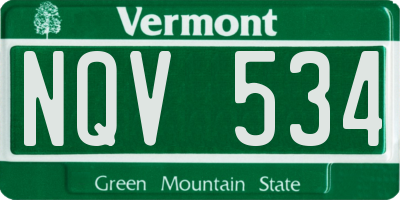 VT license plate NQV534
