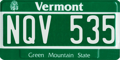 VT license plate NQV535