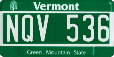 VT license plate NQV536
