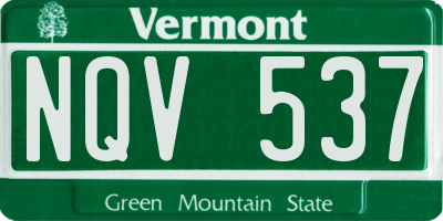 VT license plate NQV537