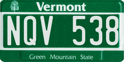 VT license plate NQV538