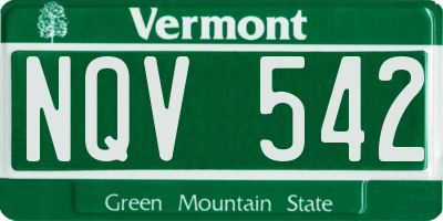 VT license plate NQV542