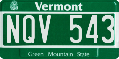 VT license plate NQV543