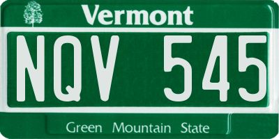 VT license plate NQV545