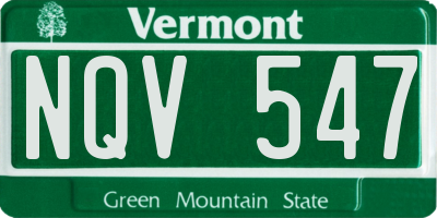 VT license plate NQV547