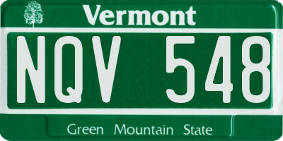 VT license plate NQV548