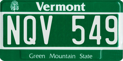VT license plate NQV549