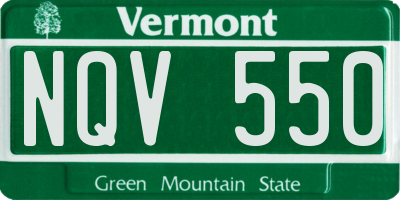 VT license plate NQV550