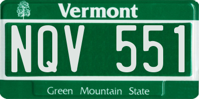 VT license plate NQV551