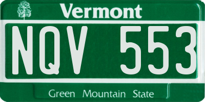 VT license plate NQV553