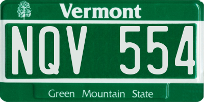 VT license plate NQV554