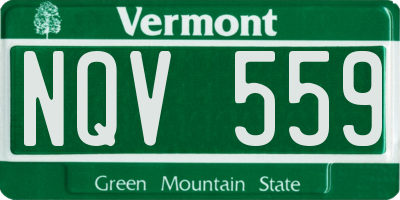 VT license plate NQV559
