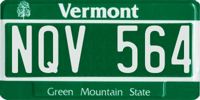 VT license plate NQV564