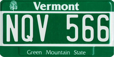 VT license plate NQV566