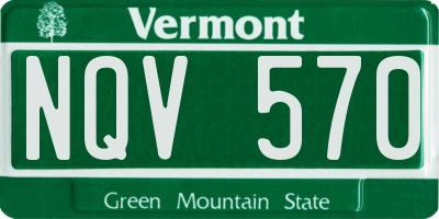 VT license plate NQV570