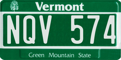 VT license plate NQV574