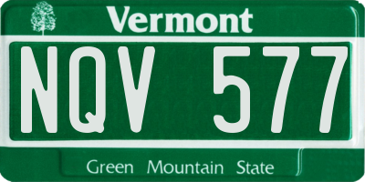 VT license plate NQV577