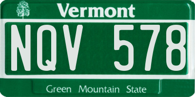 VT license plate NQV578