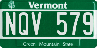 VT license plate NQV579