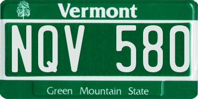 VT license plate NQV580