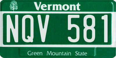 VT license plate NQV581