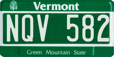 VT license plate NQV582