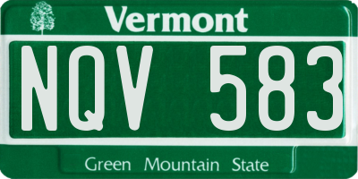 VT license plate NQV583