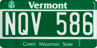 VT license plate NQV586