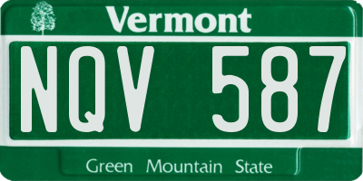 VT license plate NQV587