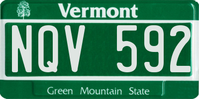 VT license plate NQV592