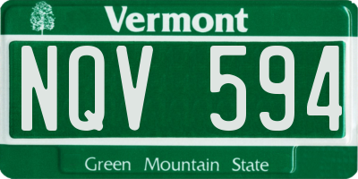 VT license plate NQV594