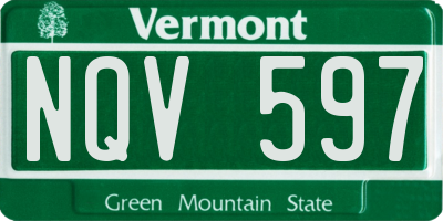 VT license plate NQV597