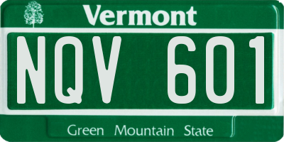 VT license plate NQV601