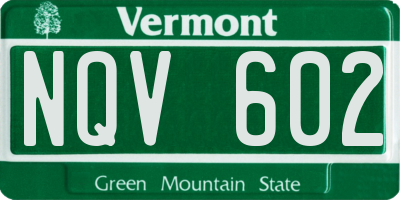 VT license plate NQV602