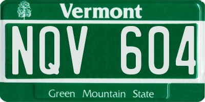 VT license plate NQV604