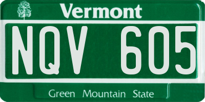 VT license plate NQV605
