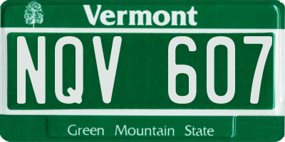 VT license plate NQV607