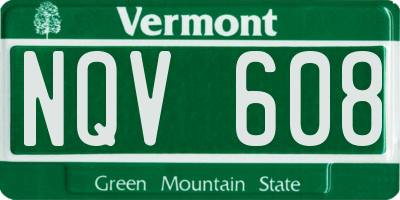 VT license plate NQV608