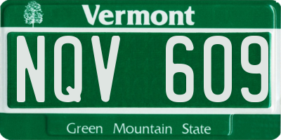 VT license plate NQV609