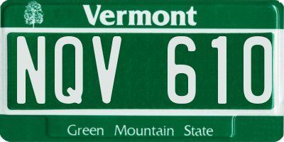 VT license plate NQV610