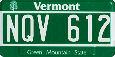 VT license plate NQV612