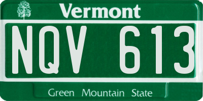 VT license plate NQV613